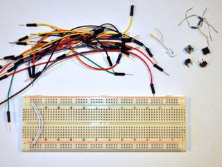 Breadboard with some wires